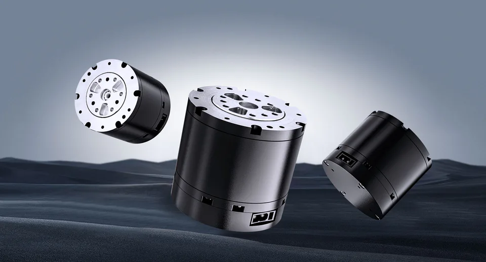 RobStride 00 QDD actuator — product render, three views (Robotics Center)