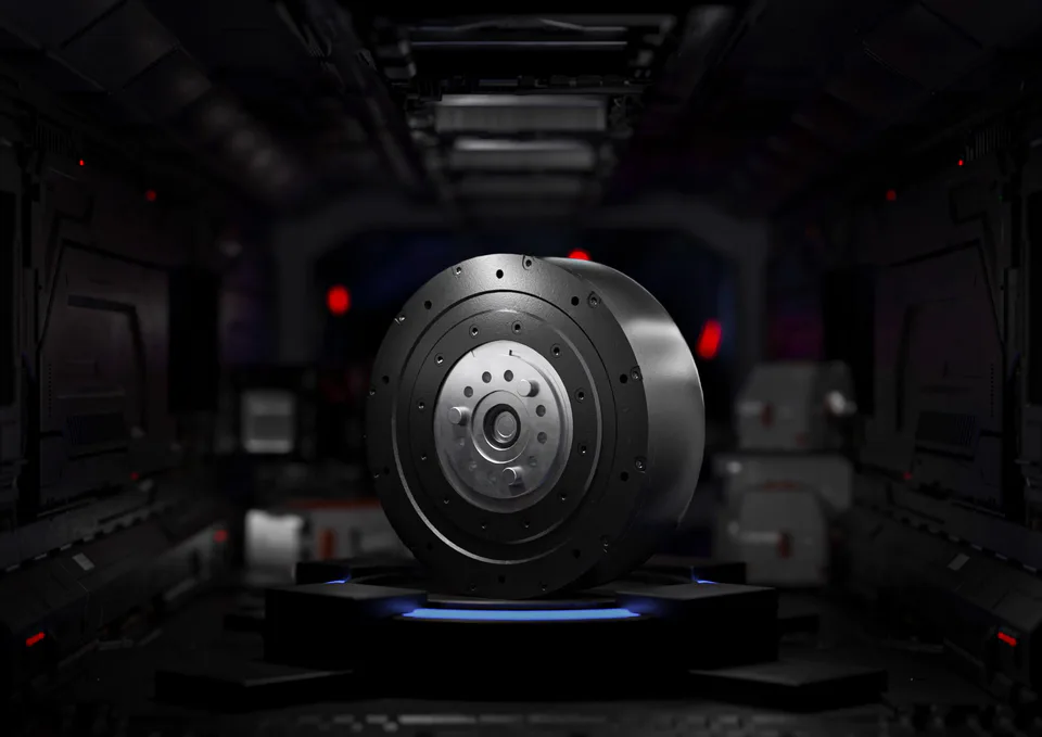 RobStride 04 QDD actuator — product render, output face (Robotics Center)